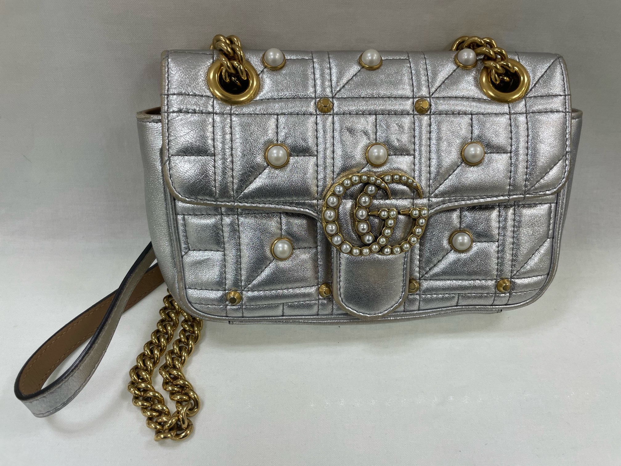 樂天商城 - グッチ GUCCI GGマーモントチェーンショルダー 446744 【中古】 【バッグ】 【送料無料】