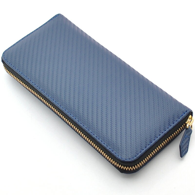 MORGAN/モルガン 本革 2つ折り ラウンドファスナー財布 箱付き ブルー