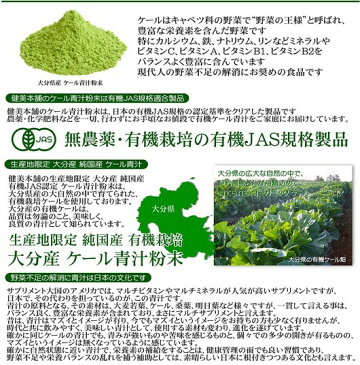 純国産 大分県産 有機JAS オーガニック ケール青汁粉末100g【無添加・無農薬】野菜の王様!!栄養豊富なケールの青汁 メール便限定送料無料