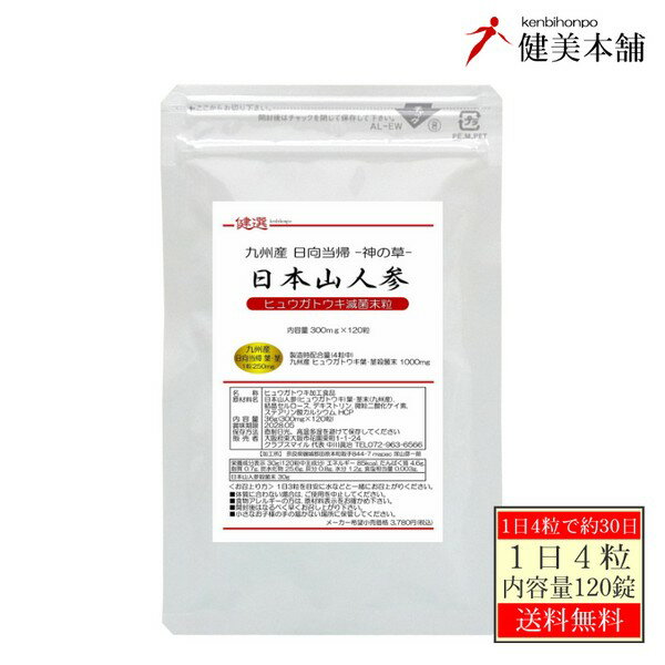 【全品値引き！】新発売 九州産 日本山人参粒 -日本日向当帰粒- 300mg×120粒 ヒュ...