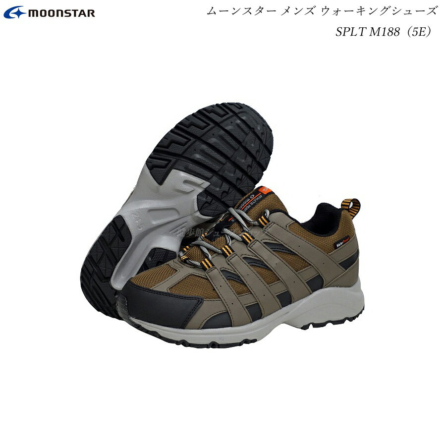 ムーンスター サプリスト メンズ ウォーキングシューズ 靴 SPLT M188 カーキ 幅広 5E 防水 Walking Shoes ムーンスター サプリスト