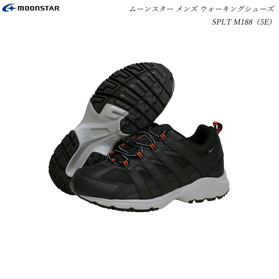 ムーンスター サプリスト メンズ ウォーキングシューズ 靴 SPLT M188 ブラック 幅広 5E 防水 Walking Shoes サプリスト