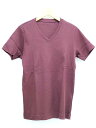 【夏SALE】【新品未使用】エポカウォモ 半袖VネックTシャツ 46 メンズ ボルドー 【中古】≪