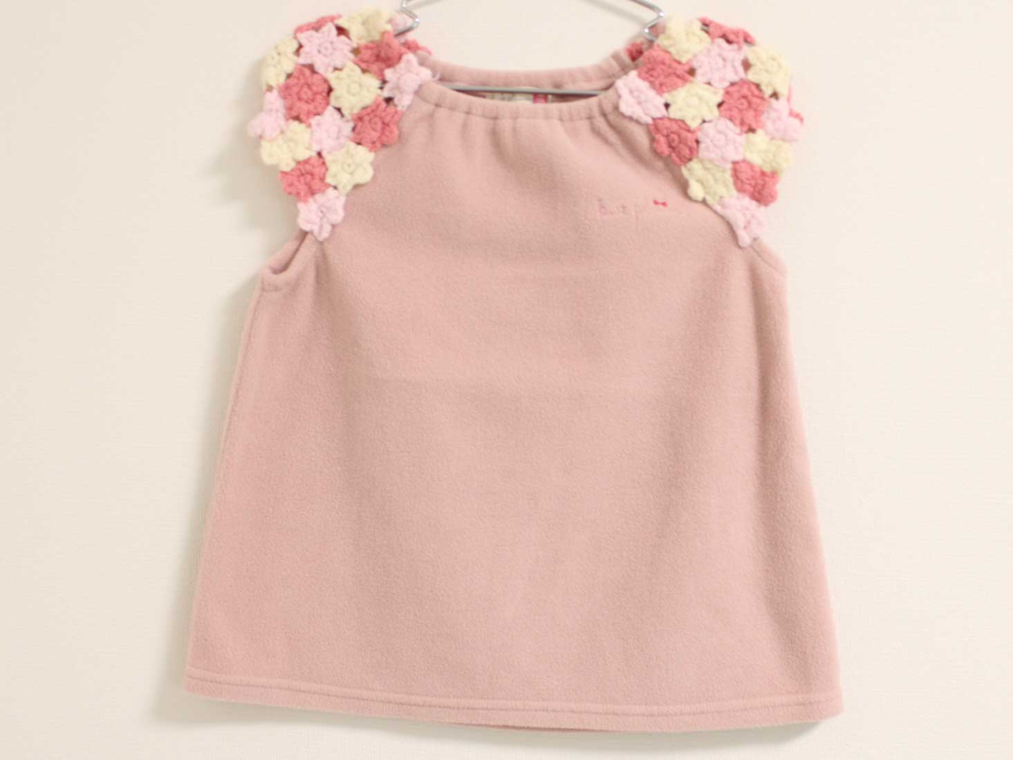 〓ニットプランナー/KP/ケーピー〓110cm 半袖チュニック ピンク【中古】子供服 キッズ kids 女の子 秋冬 tops 920142