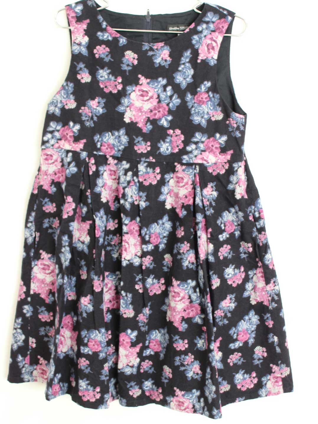 〓ベベ/BeBe〓130cm ジャンパースカート 黒×ピンク【中古】 子供服 キッズ kids 女の子 秋冬 onepi 501..