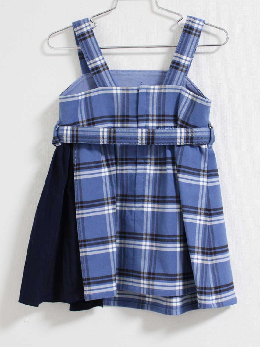 【SALE!】〓ベベ/BeBe〓90cm ジャンパースカート 白×青×黒 【中古】子供服 キッズ ...
