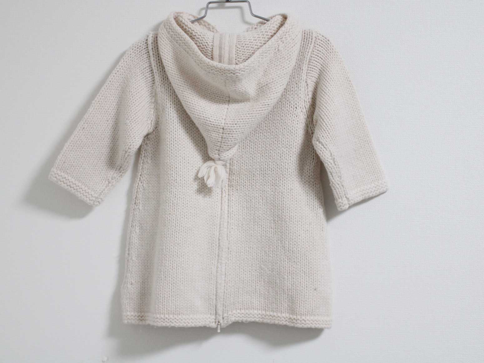 〓ボントン/BONTON〓81cm 長袖ニットワンピース 白 【中古】子供服 キッズ kids ベビー服 baby 女の子 秋冬 onepi 211142