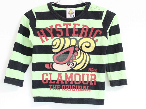 〓ヒステリックミニ/HYSTERIC MINI〓80cm 長袖Tシャツ/長袖カットソー/ロンT 緑×黒 【中古】子供服 キッズ kids ベビー服 baby 女の子 春秋 tops 211142 〓ヒステリックミニ/HYSTERIC MINI〓80cm 長袖Tシャツ/長袖カットソー/ロンT 緑×黒 【中古】子供服 キッズ kids ベビー服 baby 女の子 春秋 tops 211142