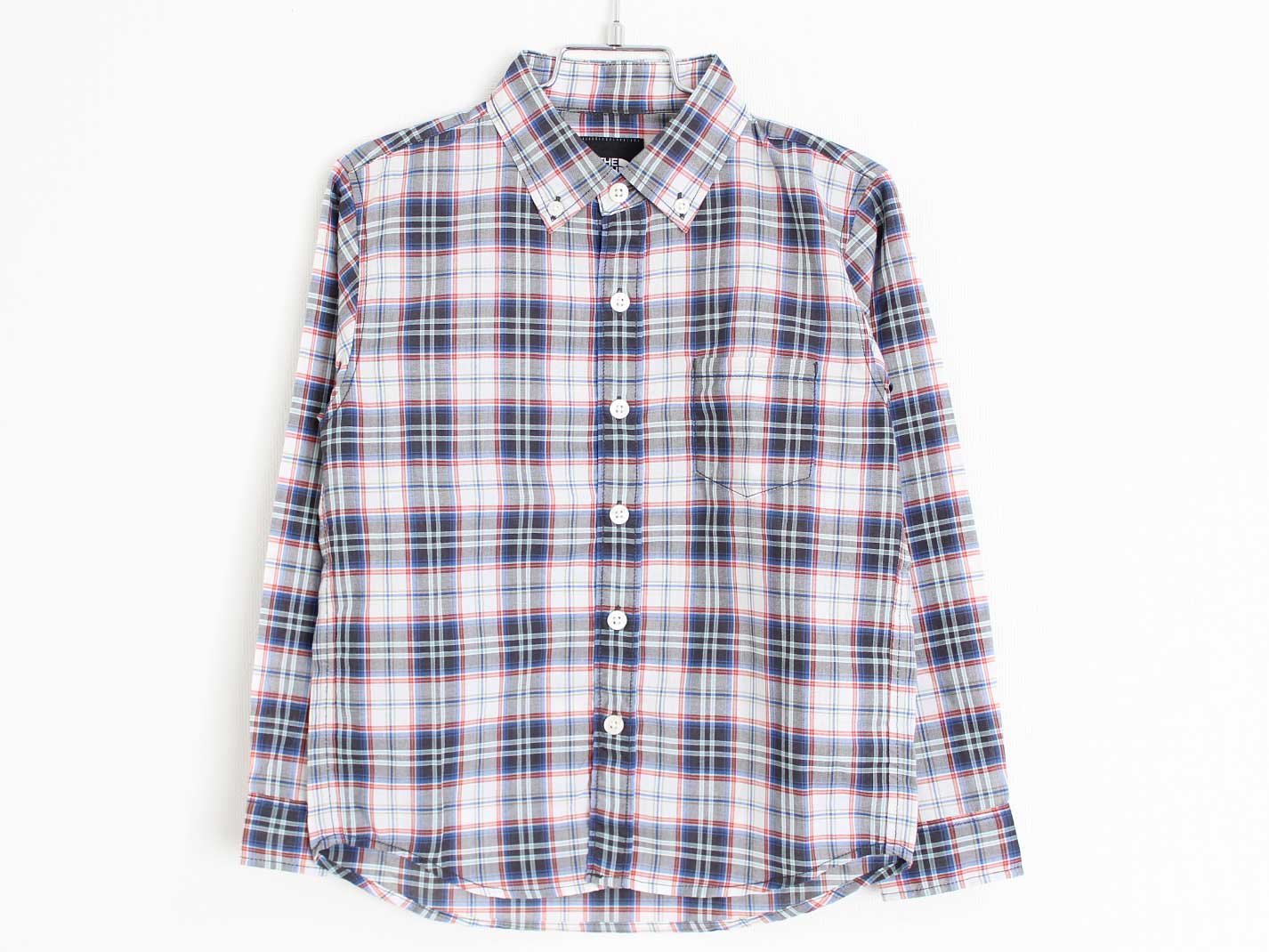 Long-Sleeved - 【値下げ!】〓ザ・ノースフェイス/THE NORTH FACE〓120cm 長袖シャツ 白×青×赤 【中古】子供服 キッズ kids 男の子 春秋 tops 412052