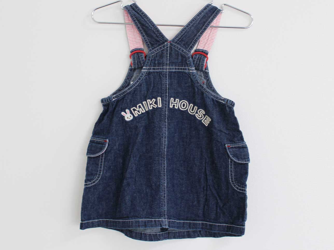 【SALE!】〓ミキハウス/mikihouse〓90cm ジャンパースカート 紺 【中古】子供服 キ...