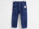 【SALE!】〓ミキハウス/mikihouse〓90cm ロングパンツ/長ズボン 紺 裾2way 【中古】 子供服 キッズ kids ベビー服 baby 女の子 春夏秋冬 bottoms 812052