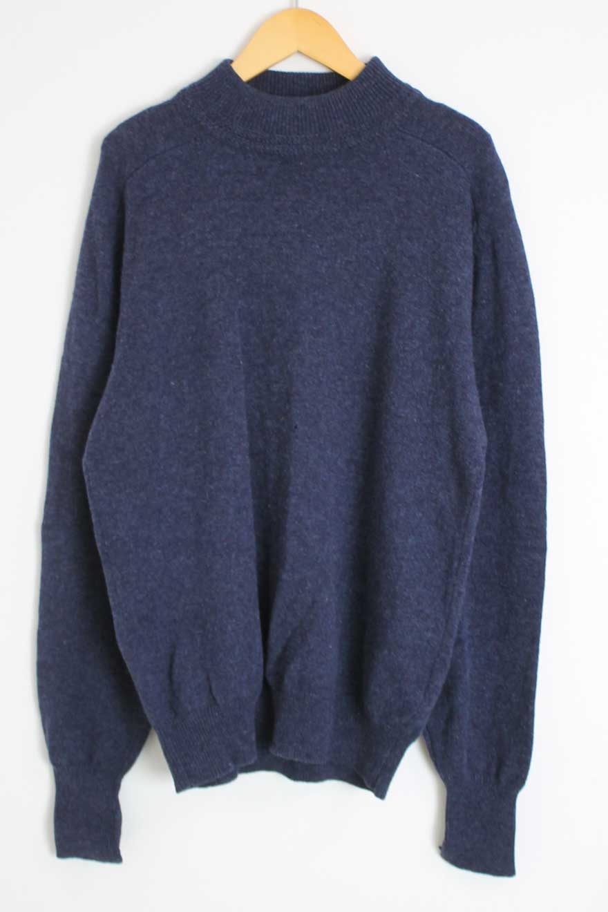 〓PEYTONPLACE/ペイトンプレイス〓ウールニット/長袖/あたたか/プルオーバー ネイビー/紺 メンズ F【中古】 秋冬 420132