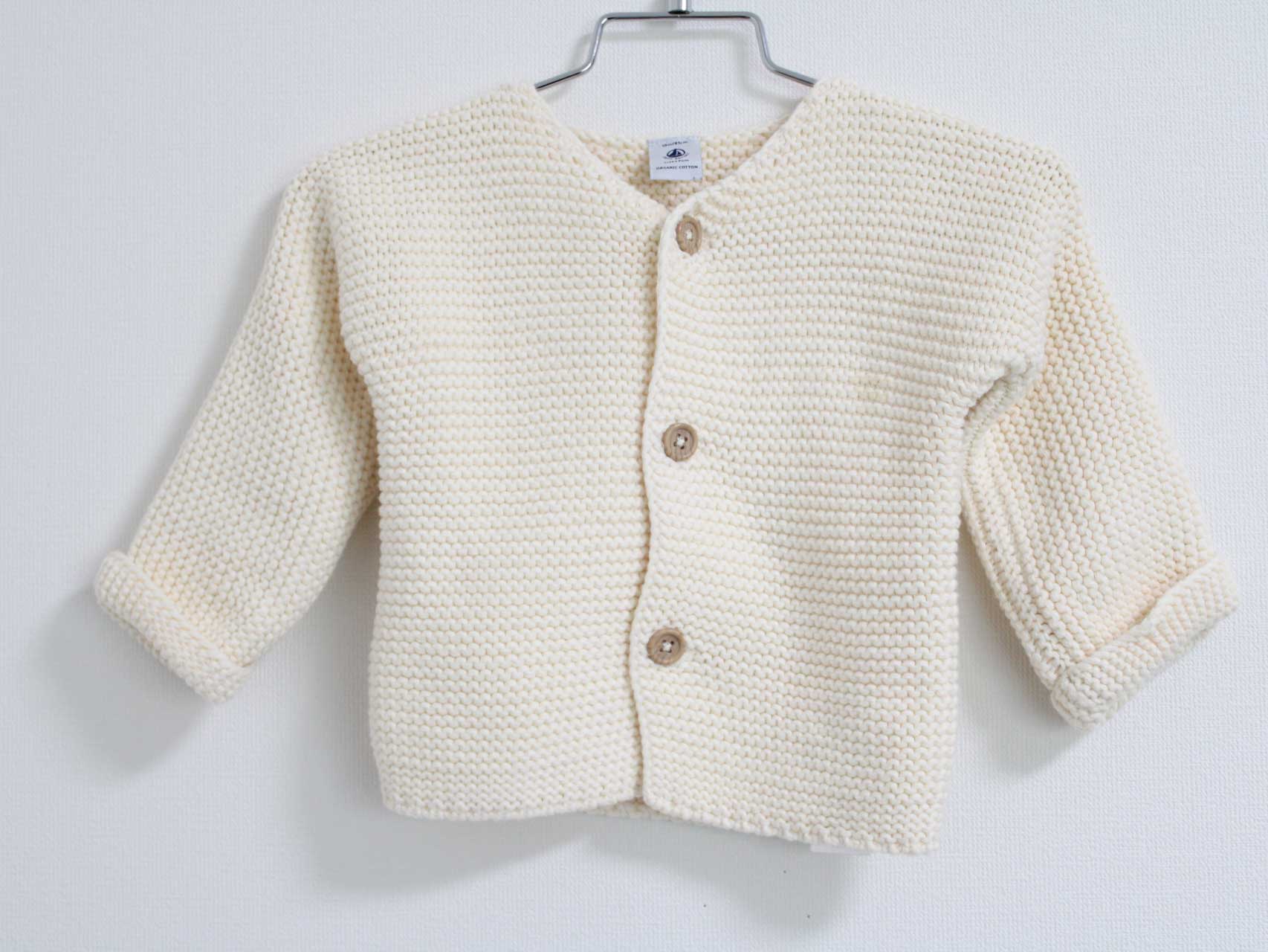 【楽天スーパーSALE!】〓プチバトー/PETIT BATEAU〓81cm カーディガン アイボリー 【中古】 子供服 キ..