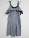 【SALE!】〓メゾピアノ/mezzo piano〓130cm サロペット/オーバーオール ネイビー×ホワイト 【中古】子供服 キッズ kids 女の子 春夏 ...
