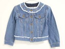 〓アナスイミニ/ANNA SUI mini〓135cm Gジャン/デニムジャケット/ブルゾン ブルー 【中古】子供服 キッズ kids 女の子 春秋 otr 402042