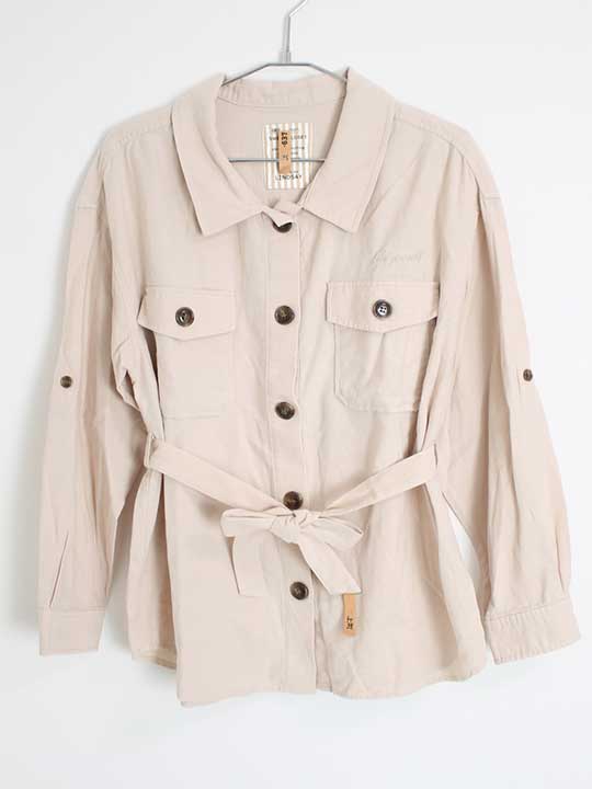 【値下げ!】〓リンジィ/lindsay〓160cm ブラウス/シャツ ベージュ 2way【中古】子供服 キッズ kids 女の子 ジュニア 春夏 tops 402042