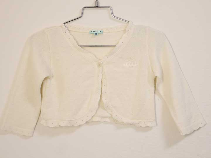 〓トッカ/TOCCA BAMBINI〓80cm ボレロ/カーディガン 白【中古】子供服 キッズ kids ベビー baby 女の子 春秋 tops 022042