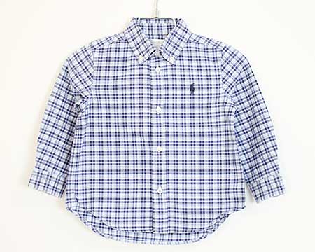 【SALE!】〓ラルフローレン/Ralph Lauren〓90cm 長袖シャツ 紺×青【中古】 子供服 キッズ kids ベビー baby 男の子 女の子 春秋冬 tops 503042