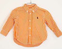 【楽天スーパーSALE!】〓ラルフローレン/Ralph Lauren〓80cm 長袖シャツ オレンジ×ホワイト 袖2way【中古】子供服 キッズ kids ベビ...