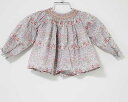 【SALE!】〓ボンポワン/BONPOINT〓66cm(6M) ブラウス/シャツ グレー×ピンク 【中古】 子供服 キッズ kids ベビー baby 女の子 ...