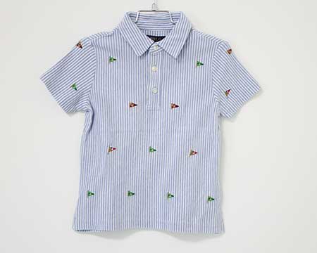 【夏物 新入荷!】〓ラルフローレン/Ralph Lauren〓110cm 半袖ポロシャツ 水色×白【中古】子供服 キッズ kids 男の子 夏 tops 624042 1