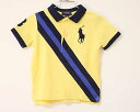 【夏SALE!】〓ラルフローレン/Ralph Lauren〓90cm 半袖ポロシャツ 黄×紺【中古】 子供服 キッズ kids ベビー baby 女の子 男の子...