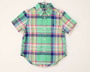 【夏SALE!】〓ラルフローレン/Ralph Lauren〓100cm 半袖シャツ 緑系 【中古】子供服 キッズ kids 女の子 男の子 夏 tops 135042