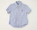 【夏SALE!】〓ラルフローレン/Ralph Lauren〓100cm 半袖シャツ 白×青 【中古】子供服 キッズ kids 女の子 男の子 夏 tops 135042