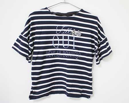【夏SALE!】〓ポンポネット/pom ponette〓140cm 半袖Tシャツ/半袖カットソー 白×紺【中古】 子供服 キッズ kids ジュニア 女の子 夏 tops 706042 【夏SALE!】〓ポンポネット/pom ponette〓140cm 半袖Tシャツ/半袖カットソー 白×紺【中古】 子供服 キッズ kids ジュニア 女の子 夏 tops 706042