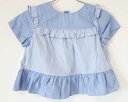 【夏SALE!】〓ボンポワン/BONPOINT〓104cm 半袖ブラウス 白×青【中古】 子供服 キッズ kids 女の子 夏 tops 126042