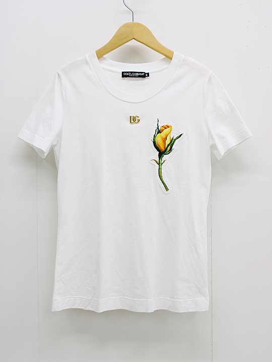 DOLCE&GABBANA カットソー トップス シルク 豪華 薔薇柄 36 Busan, c/o Busan Lotte Main - 1FのDolce&Gabbana ブティック