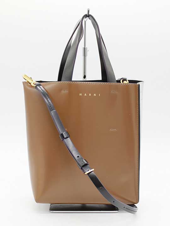マルニ　トートバッグバッグ　ショルダーバッグ　ダークブラウン 楽天市場】MARNI（カラーブラウン）（ショルダーバッグ