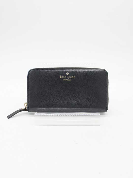 ケイトスペード レザーロングウォレット レディース ブラック【中古】【新入荷】★