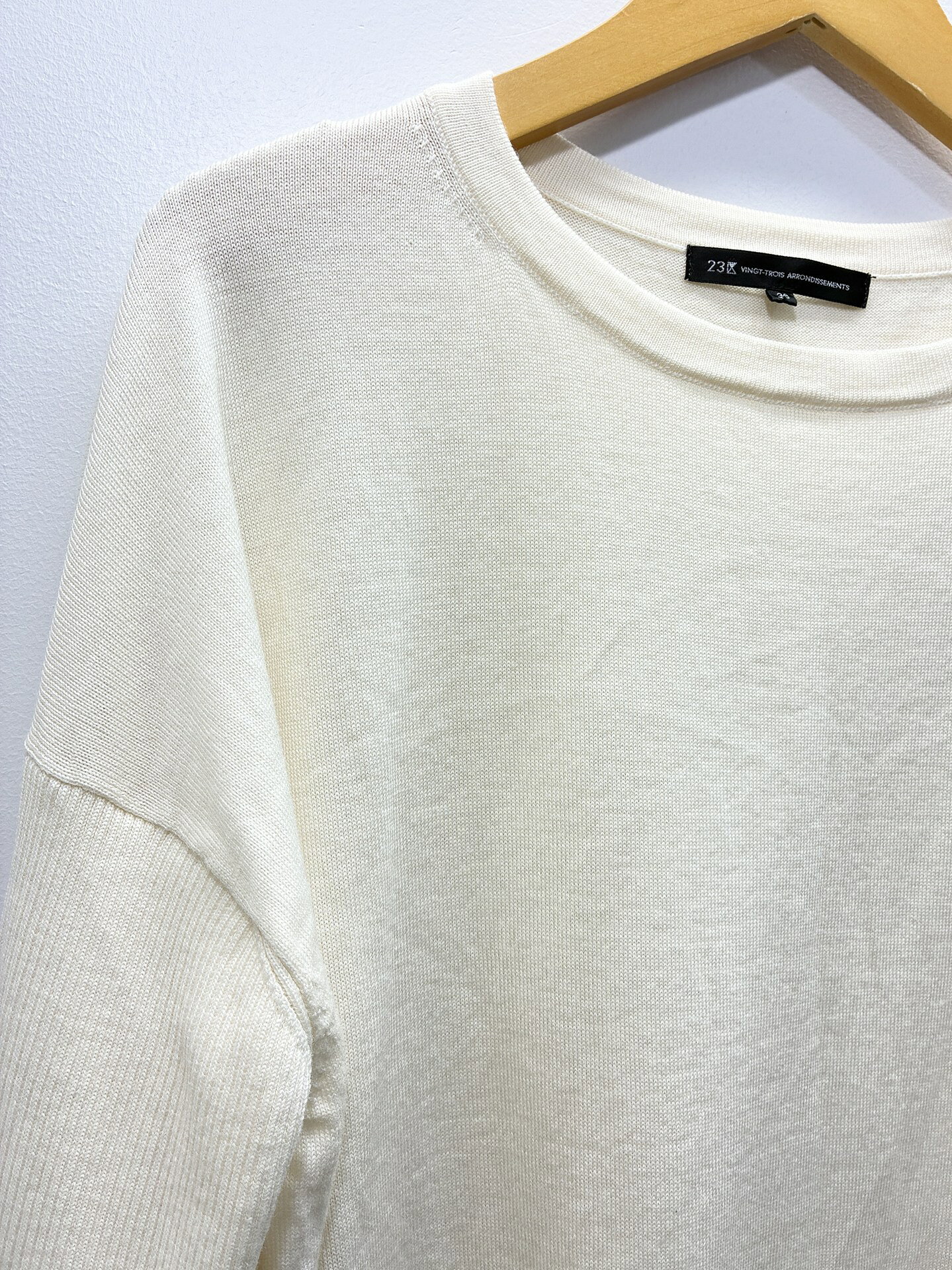 23区 袖リブウールワイドニット 38 レディース アイボリー【中古】【新入荷】★ auc-kids2nds-10647277 セカンズ&キッズセカンズ サンプル画像2