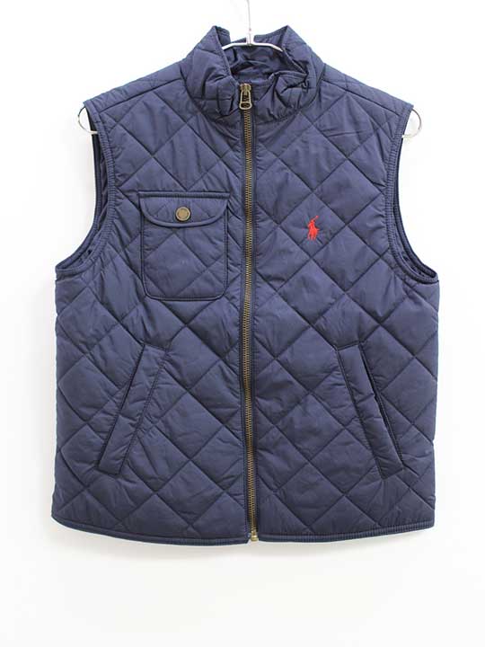 ラルフローレン キルティングベスト 140cm キッズ 男児 紺【中古】☆