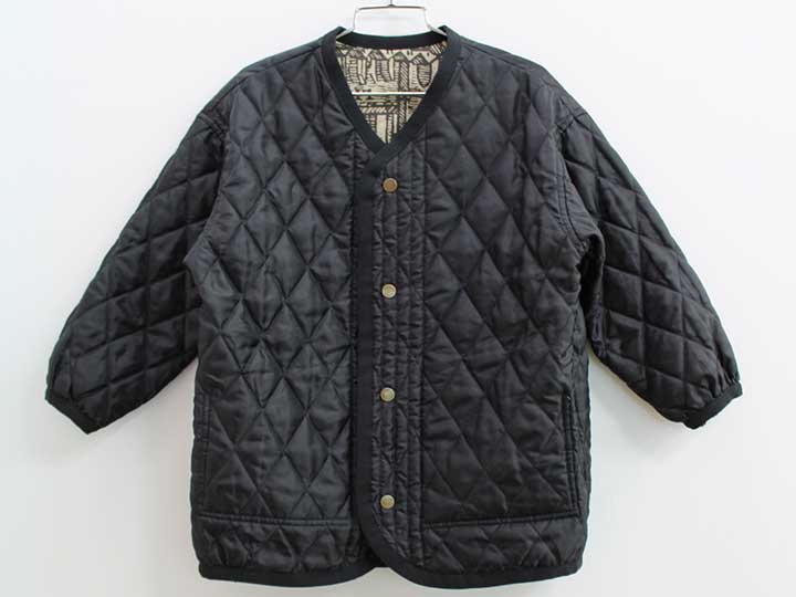 エルフィンフォルク リバーシブルコート 110cm キッズ 男児 黒×ベージュ系【中古】☆