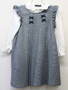 【新規値下げ!】▽ベベ/BeBe▽110cm ジャンパースカート&長袖カットソーブラウスセット 黒×白&白 フォーマル 入園式 卒園式 入学式 結婚式 発表会 ...
