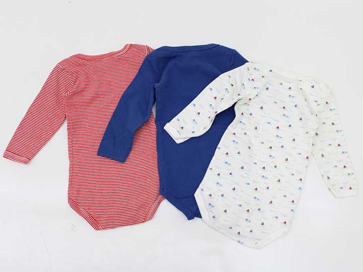【値下げ!】▽プチバトー/PETIT BATEAU▽67cm 長袖ボディオール/ロンパース/カバーオール3点set 赤×白＆ネイビー＆白系【中古】【ネット限定】子供 キッズ kids ベビー baby 男の子 春 onepi 813042