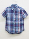 【夏SALE!】▽ラルフローレン/Ralph Lauren▽120cm 半袖シャツ 紺×ブルー系 麻混【中古】子供服 キッズ kids 男の子 夏 tops 606042