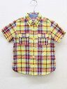 【夏SALE!】▽ミキハウス/mikihouse▽110cm 半袖シャツ 黄色系 麻混【中古】子供服 キッズ kids 男の子 夏 tops 606042