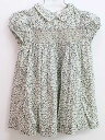 【夏SALE!】▽ボンポワン/BONPOINT▽86cm 半袖ワンピース アイボリー系 スモック刺? リバティ【中古】子供服 キッズ kids ベビー服 bab...
