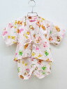 【夏SALE!】▽ミキハウス/mikihouse▽70-80cm 甚平 ピンク×マルチカラー 動物・プッチー柄 お祭り 花火大会 納涼祭 盆踊り【中古】子供 キ...