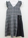 ▽メゾピアノ/mezzo piano▽130cm ジャンパースカート グレー系【中古】子供服 キッズ kids 女の子 秋冬 onepi 528042