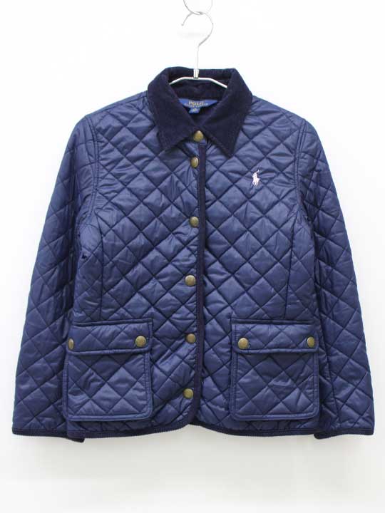▽ラルフローレン/Ralph Lauren▽140cm キルティングジャケット/キルティングコート 紺【中古】子供服 キ..