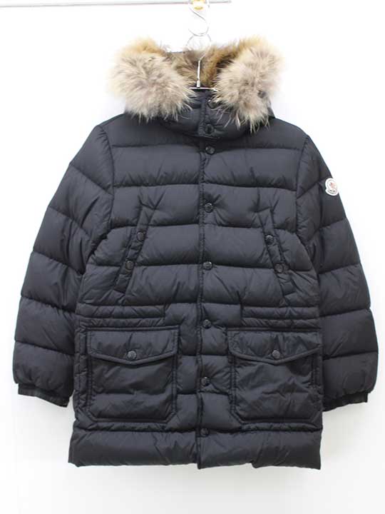 ▽モンクレール/Moncler▽140cm ダウンコート 黒 フード・ファー取り外し可【中古】子供服 キッズ kids ジュニア 男の子 女の子 冬 otr 6...