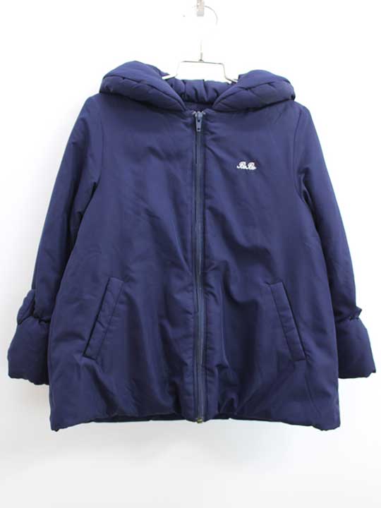 ▽ベベ/BeBe▽120cm 中綿ブルゾン/ジャンパー/アウター 紺【中古】子供服 キッズ kids 女の子 冬 otr 512..