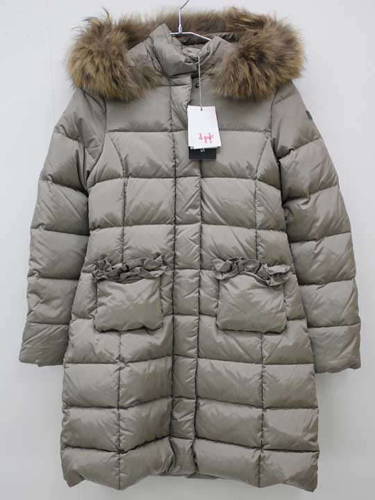 新品 未使用品▽イル グッフォ/IL GUFO▽149cm ダウンコート/アウター グレージュ フード&ファー取り外し可 リアルファー 子供服 キッズ kids...