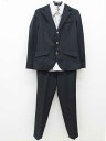 ▽マインリバー/Mein Lieber▽140cm スーツ3点セット 黒&白×黒 フォーマル 卒業式 入学式 謝恩会 結婚式 発表会 冠婚葬祭【中古】子供服 キ...