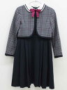▽メゾピアノ/mezzo piano▽140cm アンサンブル グレー系&濃紺 フォーマル 卒業式 入学式 謝恩会 結婚式 発表会 冠婚葬祭【中古】子供服 キッ...
