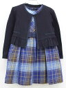 ▽コムサエンジェル/COMME CA ANGEL▽120cm アンサンブル 濃紺&ブルー系チェック フォーマル 卒園式 入学式 謝恩会 結婚式 発表会 七五三 ...